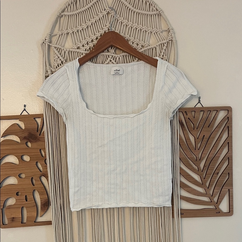 Wilfred Cream Knit Shirt Lettuce Trim Medium